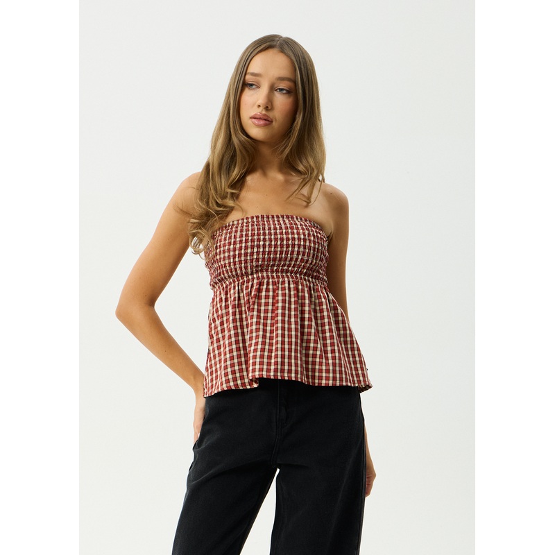AFENDS Womens Austin – Top – Red Rum