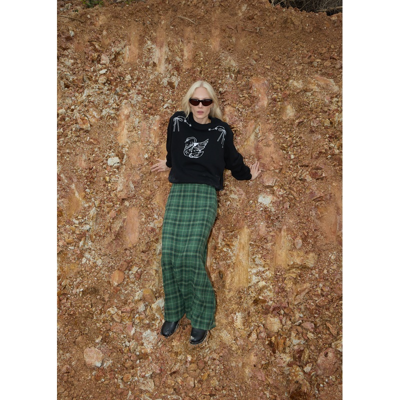 AFENDS Womens Cygnet – Crew Neck Jumper – Black