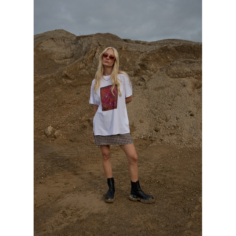 AFENDS Womens Dark Heaven – Oversized Tee – White