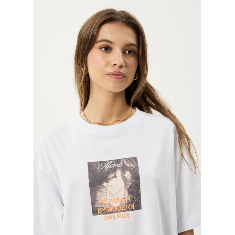 AFENDS Womens Modern Energy – Oversized Tee – White