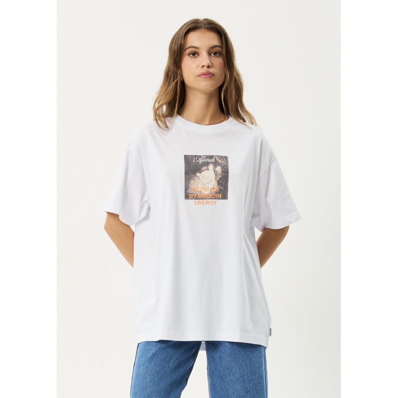 AFENDS Womens Modern Energy – Oversized Tee – White