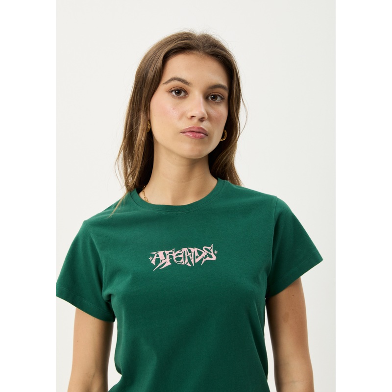 AFENDS Womens Shield – Baby Tee – Hunter Green