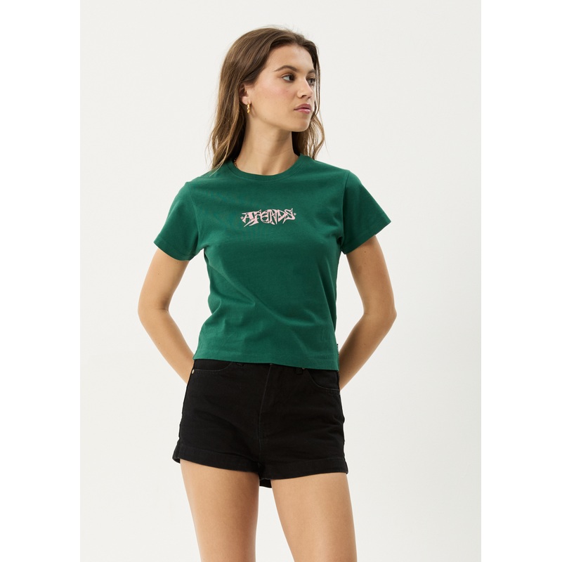 AFENDS Womens Shield – Baby Tee – Hunter Green
