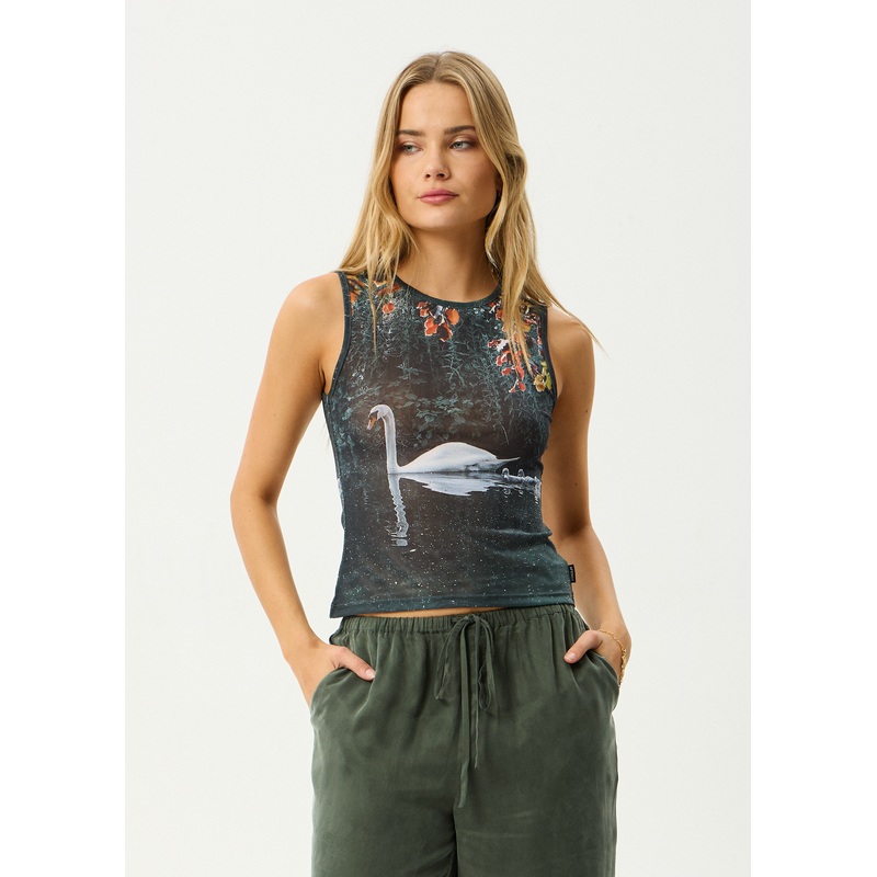 AFENDS Womens Swan Song – Sheer Tank – Multi