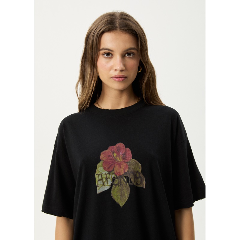 AFENDS Womens Wildflower – Oversized Tee – Black