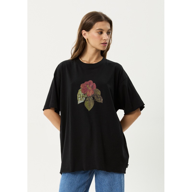 AFENDS Womens Wildflower – Oversized Tee – Black