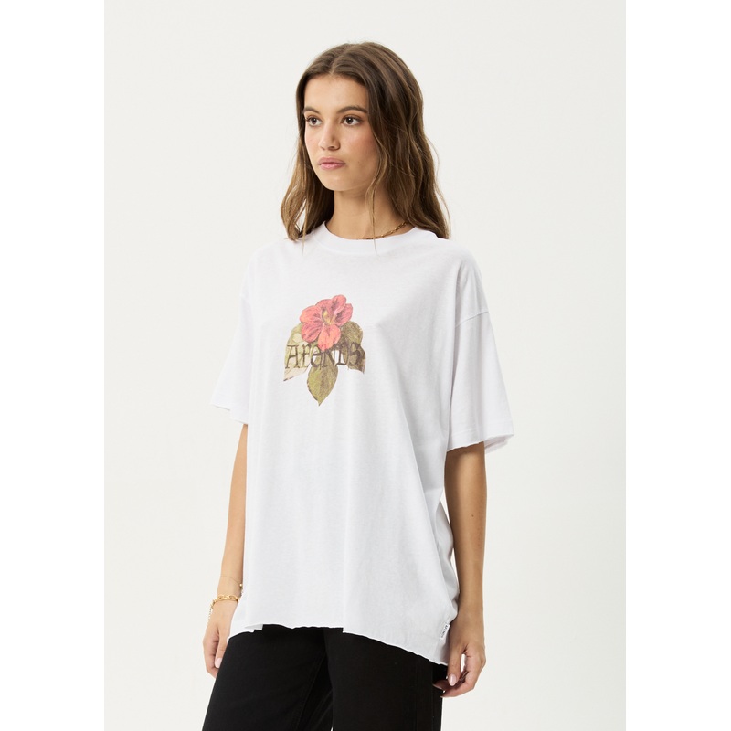 AFENDS Womens Wildflower – Oversized Tee – White