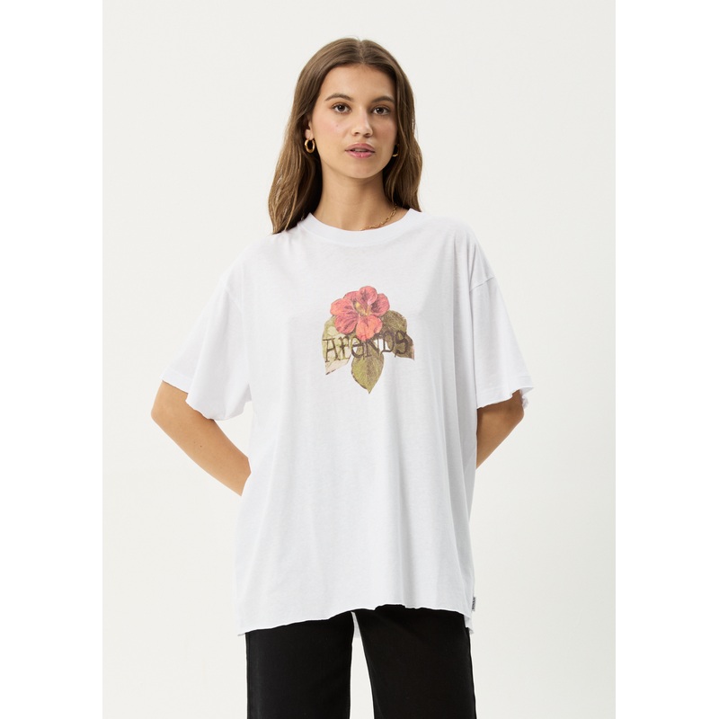 AFENDS Womens Wildflower – Oversized Tee – White