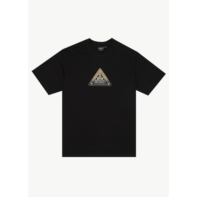 AFENDS Mens Embossed – Retro Tee – Black
