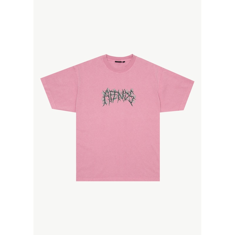 AFENDS Mens Heavy Petal – Heavyweight Boxy Tee – Washed Marrakesh