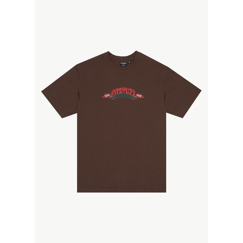 AFENDS Mens Ink – Retro Tee – Coffee