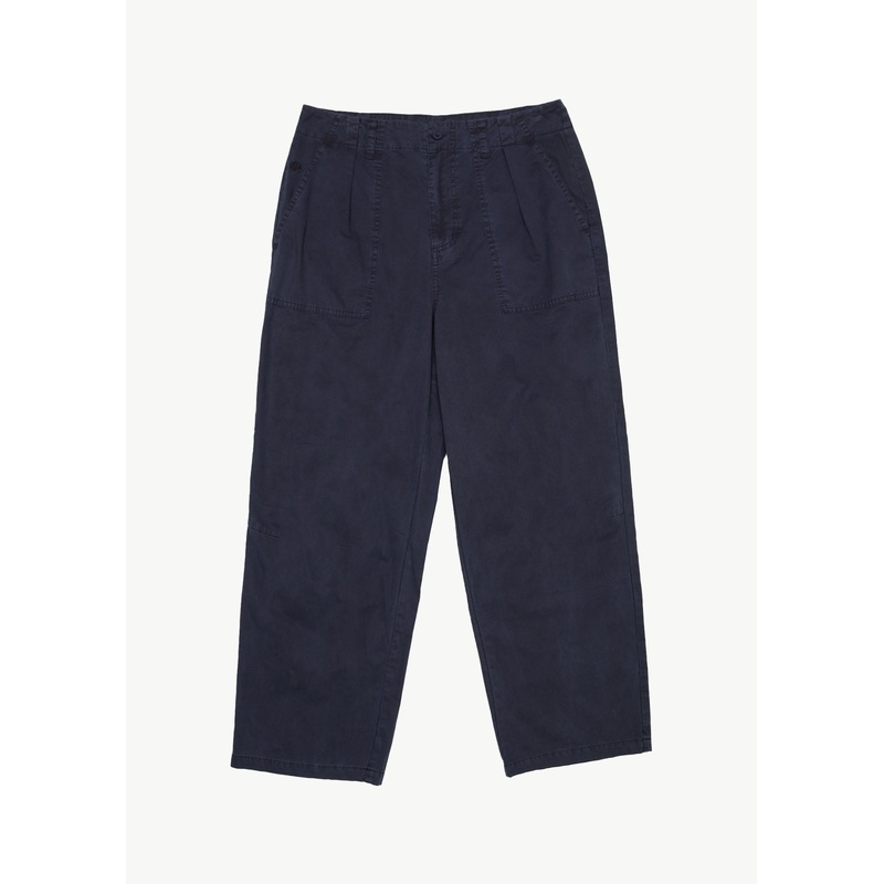 AFENDS Mens Overdie Glider – Overdyed Pleated Pant – Deep Sea