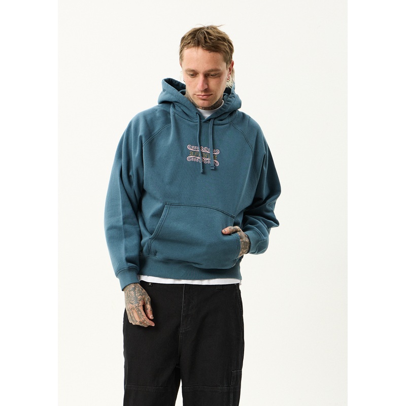 AFENDS Mens Sixsixsix – Boxy Raglan Hoodie – Fuel