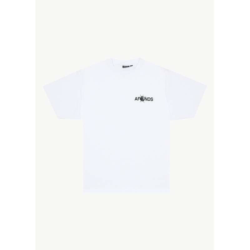 AFENDS Mens Spiked – Heavyweight Boxy Tee – White