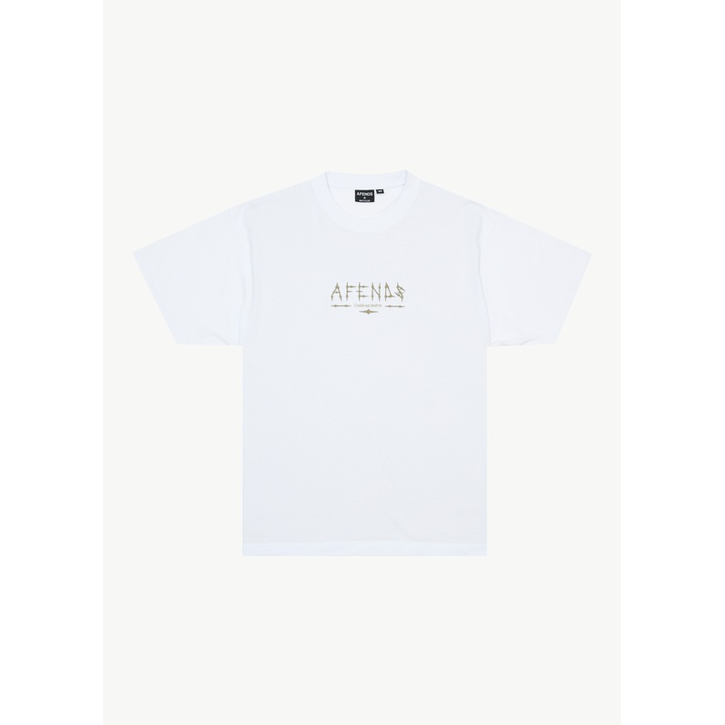 AFENDS Mens Spinal – Boxy Tee – White