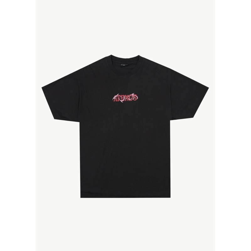 AFENDS Mens Waves – Boxy Tee – Black