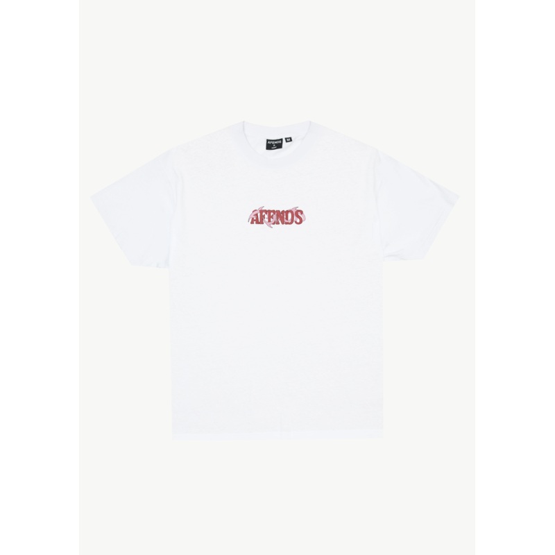 AFENDS Mens Waves – Boxy Tee – White