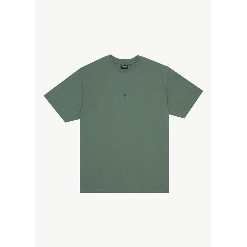 AFENDS Mens Flame – Retro Tee – Sycamore