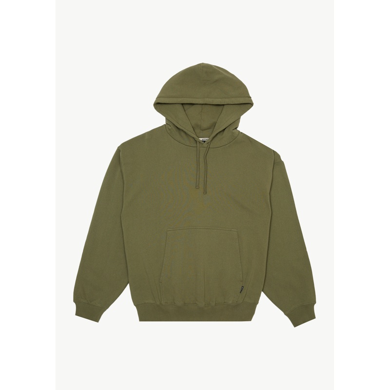 AFENDS Mens Genesis – Boxy Hoodie – Military