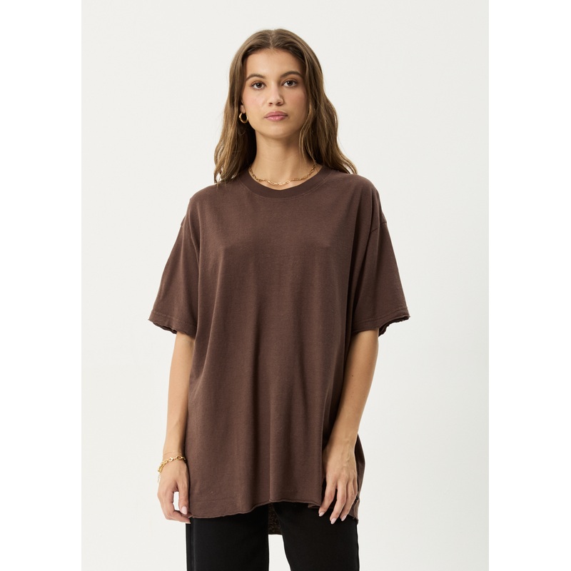 AFENDS Womens Slay – Oversized Tee – Coffee