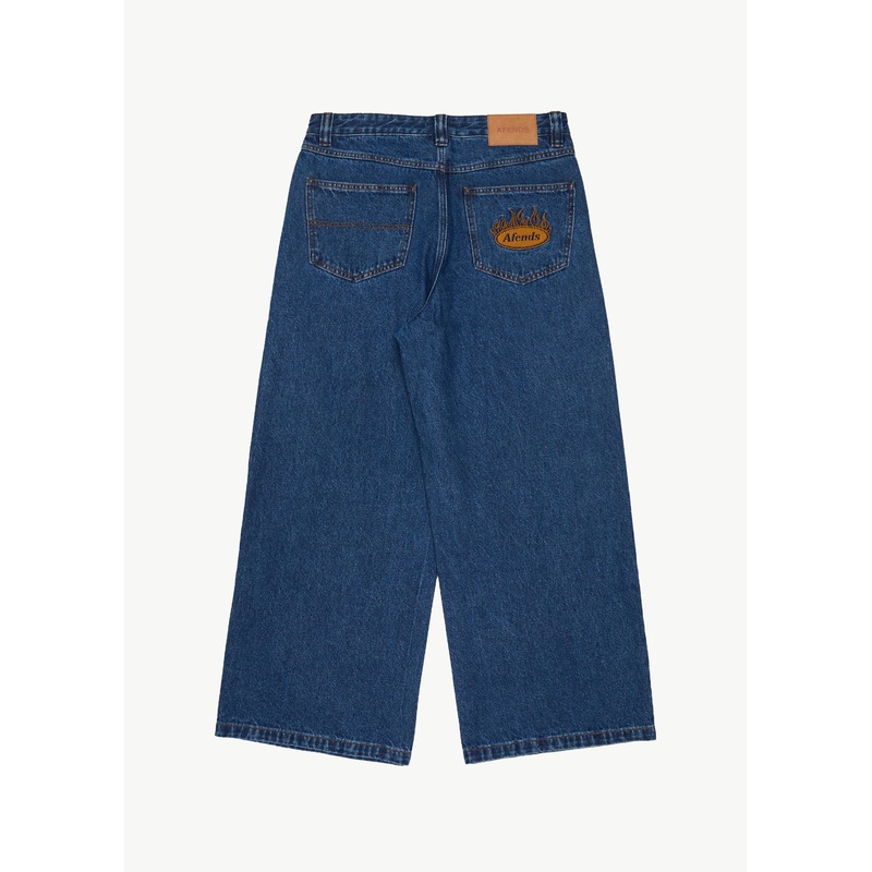 AFENDS Mens Fast Forward – Denim Ultra Baggy Jean – Authentic Blue