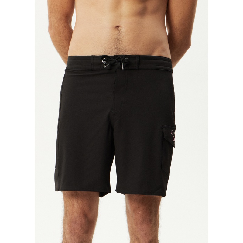 AFENDS Mens Mix Up – Surf Related V2 Boardshort 18 – Black
