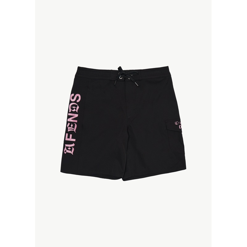 AFENDS Mens Mix Up – Surf Related V2 Boardshort 18 – Black