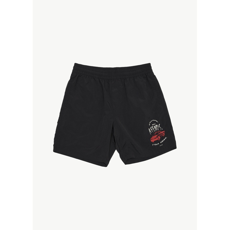 AFENDS Mens Trayback – Baywatch Swim Short 18 – Black