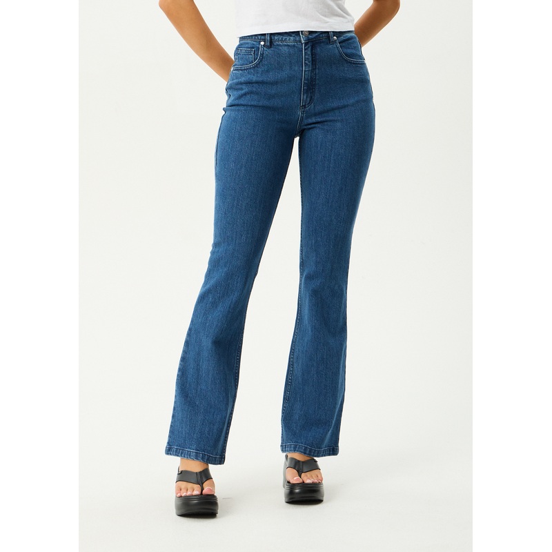 AFENDS Womens Cassidy – Bootcut Jean – Authentic Blue