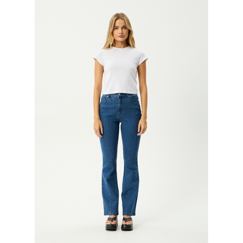 AFENDS Womens Cassidy – Bootcut Jean – Authentic Blue