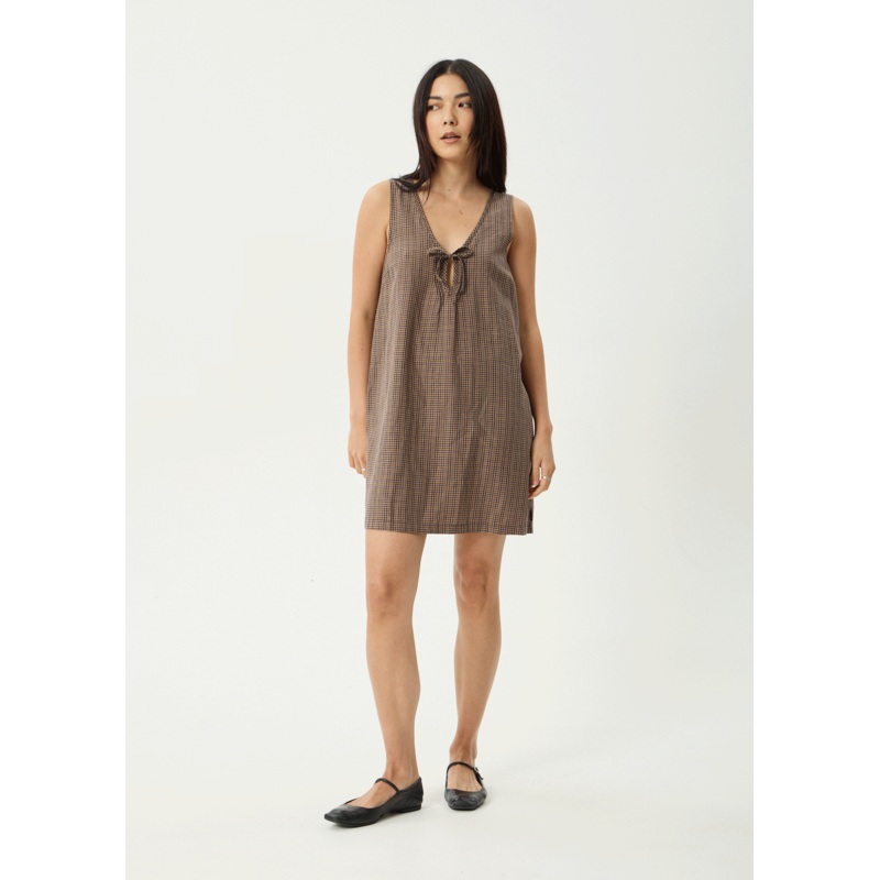 AFENDS Womens Hometown Michi – Mini Dress – Coffee