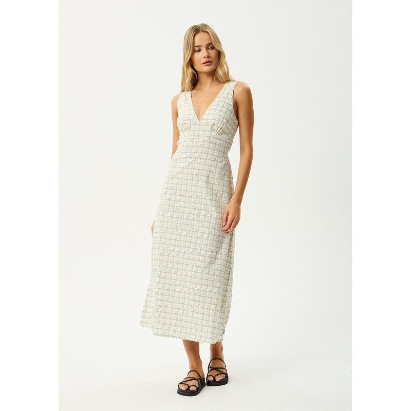 AFENDS Womens Legacy – Seersucker Maxi Dress – Boa Check