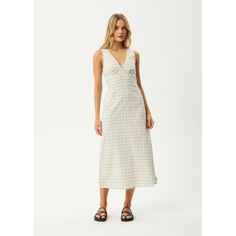AFENDS Womens Legacy – Seersucker Maxi Dress – Boa Check