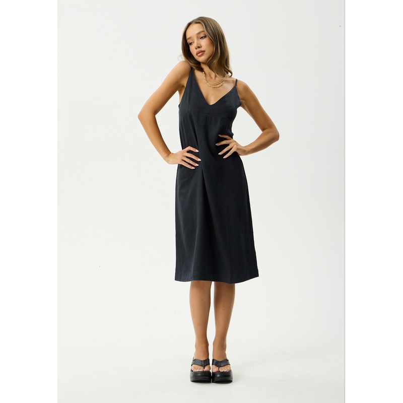 AFENDS Womens Madda – Hemp Slip Dress – Black