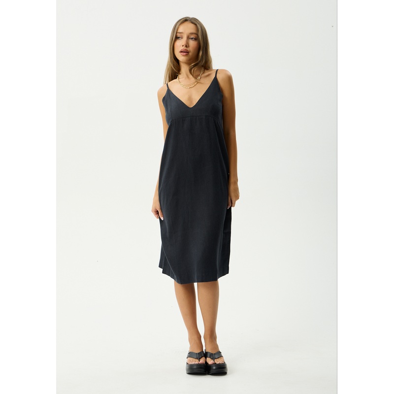 AFENDS Womens Madda – Hemp Slip Dress – Black