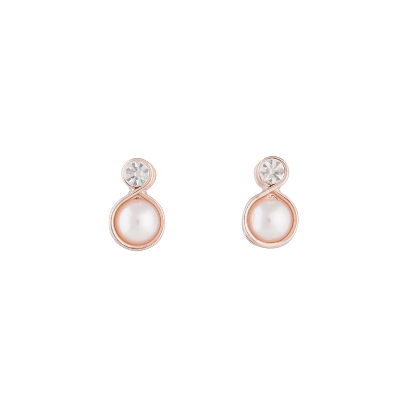 Rose Gold 70’s Diamante Flower Stud Earrings