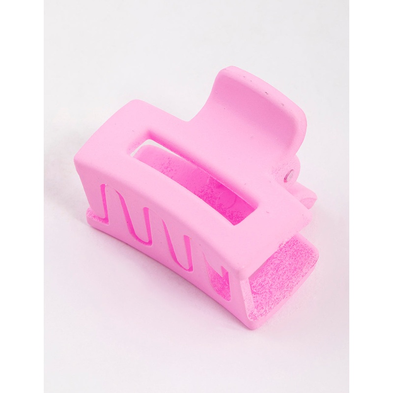 Pink Mini Rectangle Claw Clip