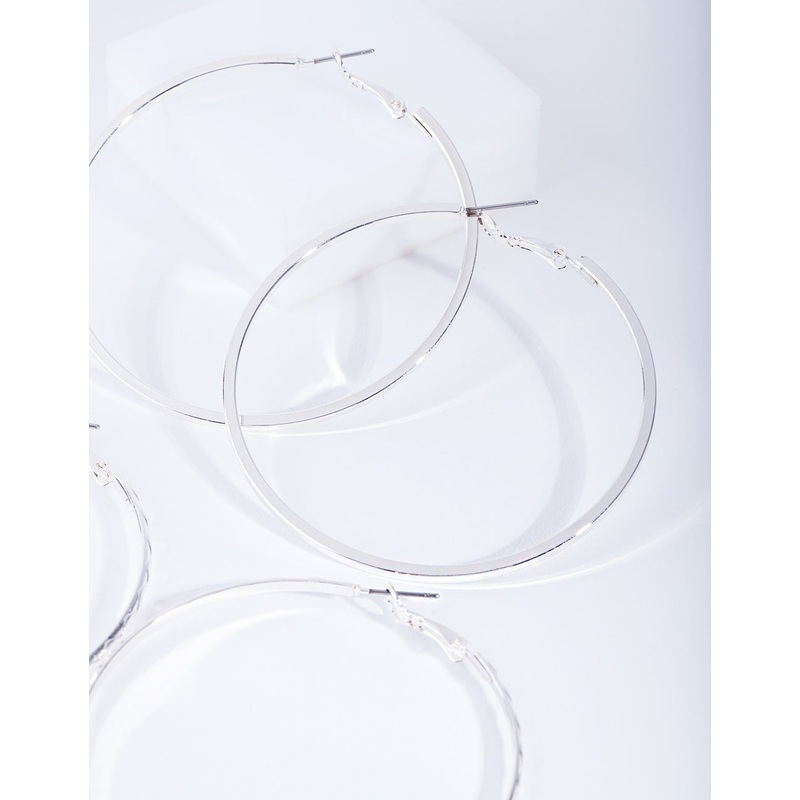 Silver Fine Hoop Earring Pack