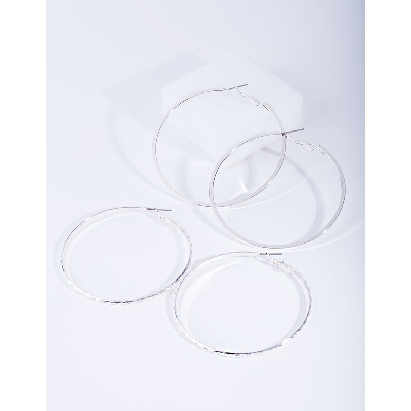Silver Fine Hoop Earring Pack