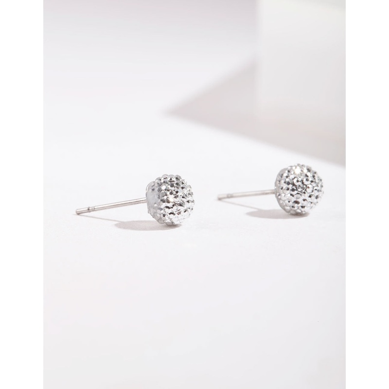 Silver Mini Fireball Stud Earrings