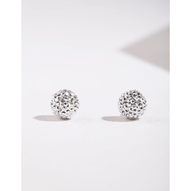 Silver Mini Fireball Stud Earrings
