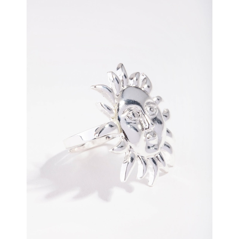 Silver Sun Face Ring