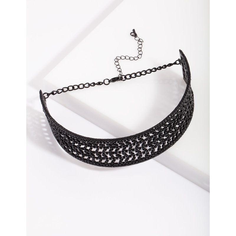 Black Dazzle Multi Diamante Choker