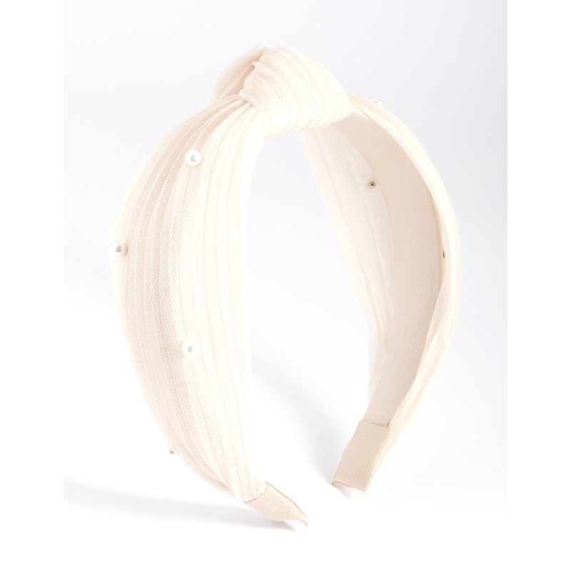 Cream Pearl Knot Headband