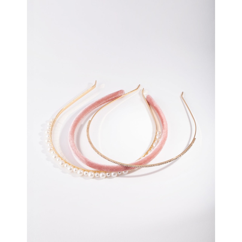 Gold Thin Popup Pearl Headband Pack