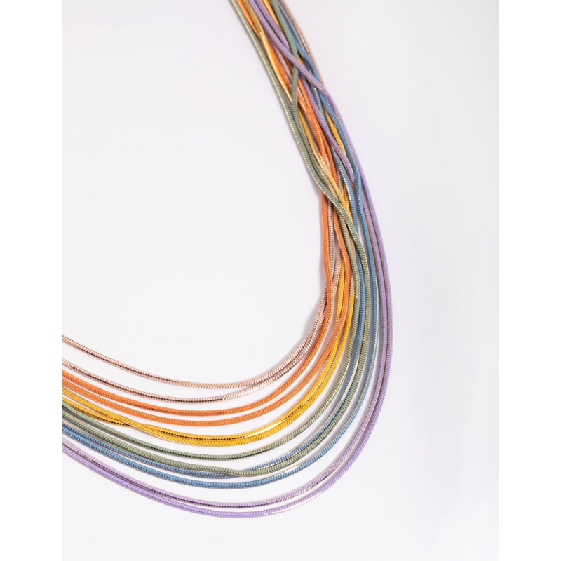 Rainbow Chain Layered Necklace