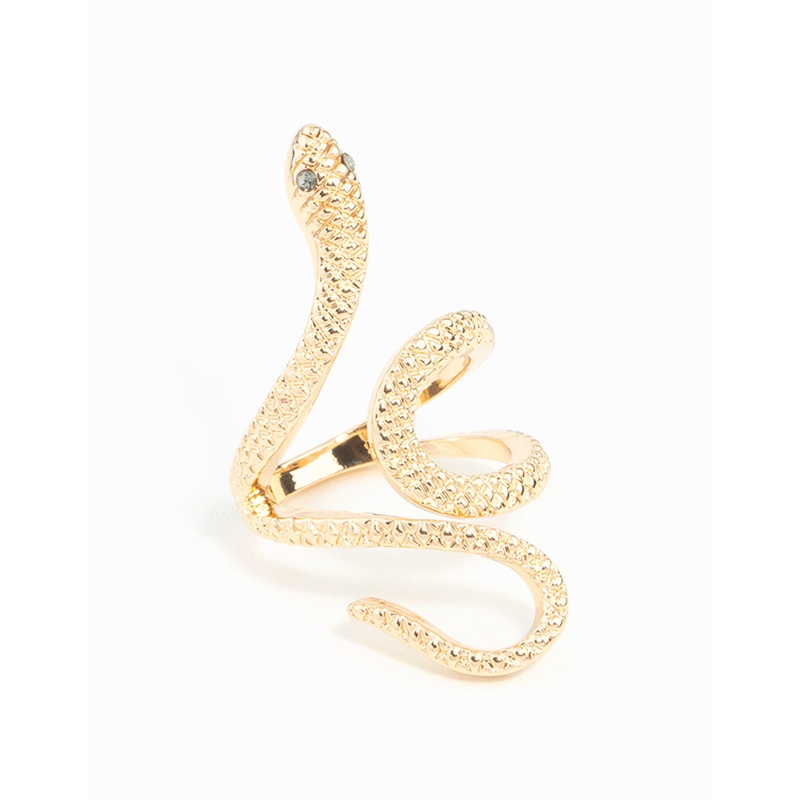Gold Etched Snake Ring|SM|ML