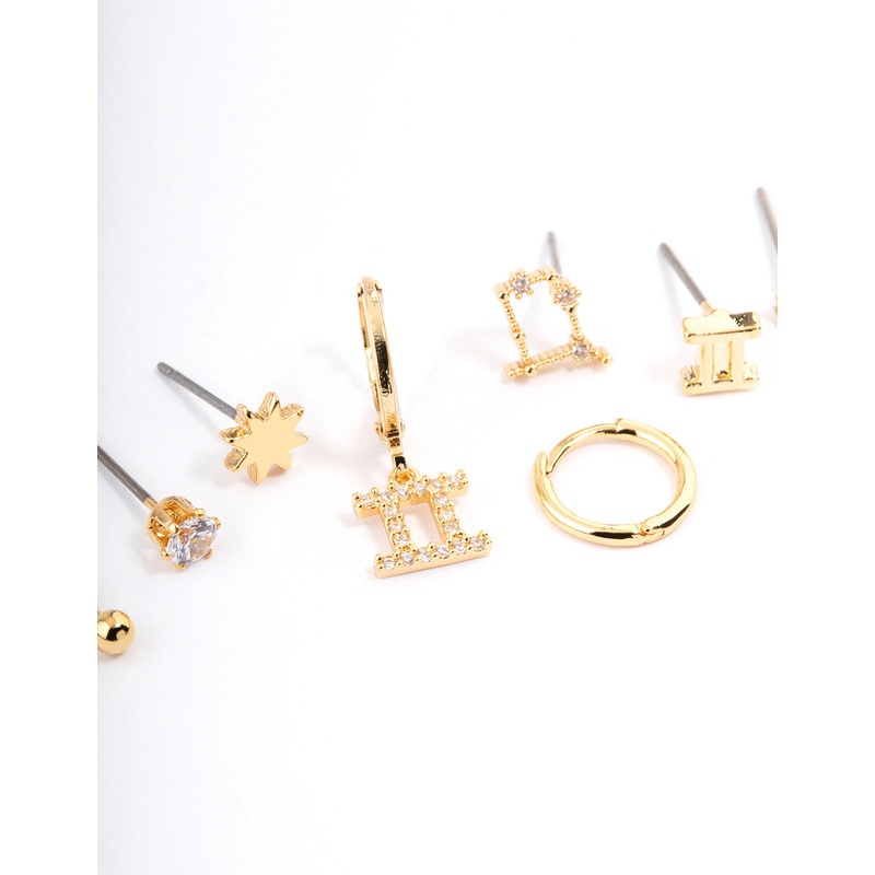 Gold Plated Gemini Star Sign Ear Stackers