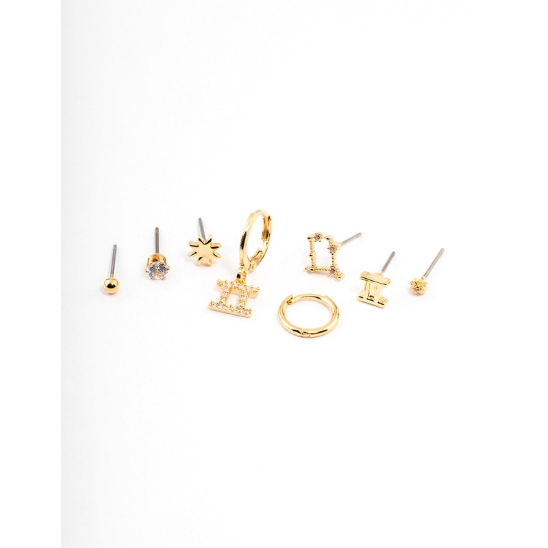 Gold Plated Gemini Star Sign Ear Stackers