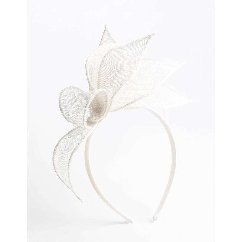 White Petal Sinamay Fascinator